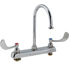 T&S BRASS - B-1142-04 - FAUCET, 8"DK, GSNK,WRSTBLD HANDLE