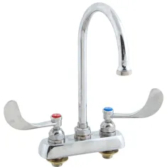 T&S BRASS - B-1141-04 - FAUCET, 4"DK, GSNK,WRSTBLD HANDLE