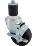 120-1034 - CASTER,STEM3-1/2"OD,W/BR K,BLK