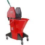 159-1100 - BUCKET,MOP, RED,W/GRN WRINGR