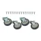 35800 - Extra Heavy Duty Swivel Plate Caster Set with  5 in Wheels