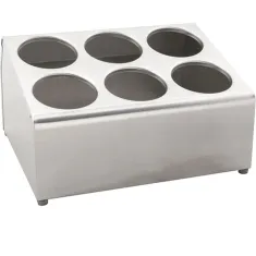 VOLLRATH - 97241 - HOLDER,FLATWARE, 6 CYLINDER,SS
