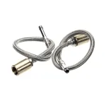 T&S Brass 019217-40 Stainless Steel Supply Hose, 18" with 1/2" BSPT Adapters, Set of 2