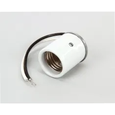 Cres Cor 0822037 Lamp Socket with Wire Leads, Porcelain