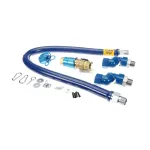 Dormont 16100KITCF2S48 Deluxe Safety Quik® 48" Gas Connector Kit with Two Swivels and Restraining Cable - 1" Diameter