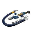 Dormont 16100KITCFS36 Gas Connector Kit, 1" x 36", Blue, Swivel Max, Elbow, Restaining Cable, Stainless Steel