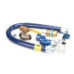 Dormont 16125KITS48 Gas Hose Blue 1-1/4" X 48", With Snapfast, Restrain, Valve, 2 Swivels