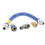 Dormont 1675BPQ24 24" Blue Gas Hose with Quick Disconnect, Snap Fast, 3/4" Diameter