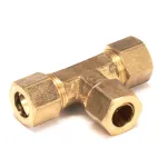 Jade 1831100000 Tee with Nuts and Ferrules, 3/8" Compression, Brass