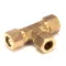 Jade 1831100000 Tee with Nuts and Ferrules, 3/8" Compression, Brass