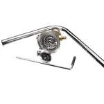 Fisher 22330 DrainKing Brass Lever Handle Waste Valve with 3 1/2" Sink Opening, 1 1/2" / 2" Drain Opening, Basket Strainer, and Overflow Pipe