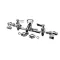 Fisher 2453 8" Service Sink Faucet, Adjustable Wall Deck Control Valve, Lever Handles with 3" Spout
