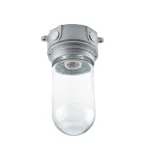 Krowne 25-118 Refrigeration Vaporproof Light Fixture, Plain With Wire Guard, Die Cast Aluminum Base, Surface Mount