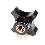 Biro 272-10 Knob, 4 Point, Black, 3/8-16 Female Threads