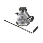 Fisher 29033 DrainKing Chrome Lever Handle Waste Valve with 3 1/2" Sink Opening, 1 1/2" / 2" Drain Opening, Flat Strainer, and Overflow Port