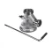 Fisher 29033 Drain, Waste Basket, Flat Strainer, Overflow Port, Chrome Lever Handle