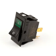 Wells 2E-305295 Switch, Rocker, DPST, Lighted Green, 250V, 10A