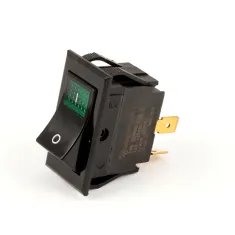 Wells 2E-305295 Switch, Rocker, DPST, Lighted Green, 250V, 10A