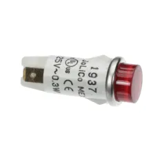 Crown Steam 4-PL07 Indicator Light, Round, Red, 125 Volt