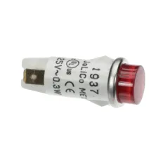 Crown Steam 4-PL07 Indicator Light, Round, Red, 125 Volt