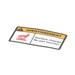 APW Wyott 43813149 Hot Surface Warning Label, French