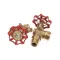 Crown Steam 5395-1 Water Gauge Valve, Red Handles, 2 Pack