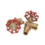 Crown Steam 5395-1 Water Gauge Valve, Red Handles, 2 Pack