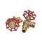 Crown Steam 5395-1 Water Gauge Valve, Red Handles, 2 Pack