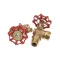 Crown Steam 5395-1 Water Gauge Valve, Red Handles, 2 Pack