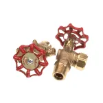 Crown Steam 5395-1 Water Gauge Valve, Red Handles, 2 Pack