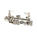 Fisher 61506 Wall Mount Faucet Base with 8" Centers, 1/2" Control Valves, Swivel Stems, and Lever Handles