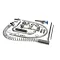 Fisher 73099 Pre-Rinse Unit, Spring Style w/Chem Tee, 8" Backsplash, Lever Handles, 1" Swing Spout