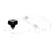 Server 80310 FOUNTAIN JAR LID, hinged, fits Server Products standard size, plastic fountain jars, front notch allows lid to close over ladle, plastic, clear, NSF              
