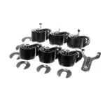 True 830281 CASTER 2-1/2 SET/6 1/2 STEM SILVER 3)LOCKING/3)N