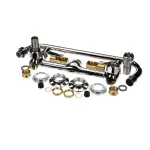 Fisher 84824 Faucet, 8" Backsplash with Elbows, Lever Handles, 12" Swing Nozzle