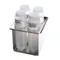 Server 86994 SBH-4 FIFO SQUEEZE BOTTLE HOLDER, drops in the space of a 1/6-size pan, with (4) 16 oz. FIFO squeeze bottles (86989), lid cutout for bottles and open frame design keeps cold in and circulating around bottles, condiments and sauces are held up to 10 F co