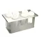 Server 87045 SBH-6 TABLECRAFT SQUEEZE BOTTLE HOLDER, drops in the space of a 1/3-size pan, with (6) 16 oz. TableCraft squeeze bottles (86818), lid cutout for bottles and open frame design keeps cold in and circulating around bottles, condiments and sauces are held u