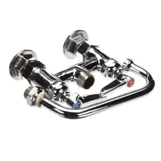 T&S Brass B-0228 Faucet, 4" Deck Mount, 6" Swing Nozzle, Lever Handles, Double Pantry