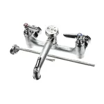 T&S Brass B-0665-BSTP-VRS 8 SERVICE SINK FAUCET, WALL MOUNT, BUILT-IN STOPS
