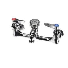 T&S Brass B-0674-POL SERVICE SINK FAUCET, WALL MOUNT, 8 CENTERS, VAC.
