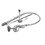 T&S B-2250-B-18R Baseless Pre-Rinse Faucet Assembly with 18" Riser, 44" Hose, and 6" Wall Bracket