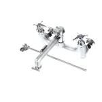 T&S Brass B-2492 Service Sink Faucet, Vacuum Breaker, Hose Outlet, 4-Arm Handles, Built-In Stops