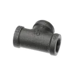Hobart FP-019-10 Tee, 3-Way, 3/8" x 3/8" x 3/8" Internal Thread, Black Iron