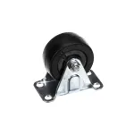 Caster without Brake, 2&quot;, Rigid Plate, Hard Rubber, Single