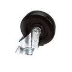 Swivel Caster with Brake, Hard Rubber, 1-1/2&quot; x 5&quot;