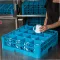 Carlisle RG25-3C414 Opticlean Dishwasher Glass Rack, 16-Compartments (4-7/16" X 4-7/16") With (1) Extender, Full-Size, Holds Glasses Up To 4-3/16" In Diameter Inside Height Of 5", Double-Wall Construction, Quick Draining, Positive Stacking, Four-Way Tracking, Comfo