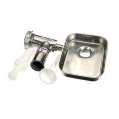Globe XMCA-SS Meat Grinder Assembly, for #12 hub, includes knife, 3/16" plate, pusher, polished stainless steel cylinder, worm gear, ring and pan                