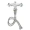 T&S 007253-40 Deck Mounted Single Hole Faucet Base with Flex Inlets, Female Outlet, Eterna Cartridges, and 4-Arm Handles (for BL-5700-01 Faucets)