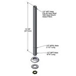 T&S Brass 015891-40 B-1210-12 GLASS FILLER PEDESTAL & FLANGE ASSEMBLY