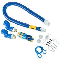 Dormont 1675KITCF2S36 Deluxe Safety Quik® 36" Gas Connector Kit with Two Swivels and Restraining Cable - 3/4" Diameter